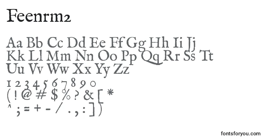 A fonte Feenrm2 – alfabeto, números, caracteres especiais