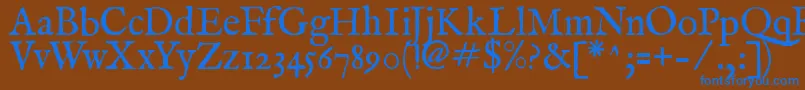 Feenrm2-Schriftart – Blaue Schriften auf braunem Hintergrund