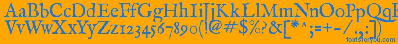 Feenrm2 Font – Blue Fonts on Orange Background