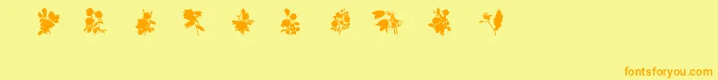 Saiba mais sobre a fonte SubiktotwoBeta Fonte SubiktotwoBeta – fontes laranjas em um fundo amarelo