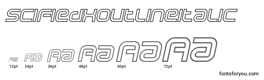 SciFiedXOutlineItalic Font Sizes