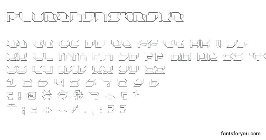 Schriftart PluranonStroke – Alphabet, Zahlen, spezielle Symbole