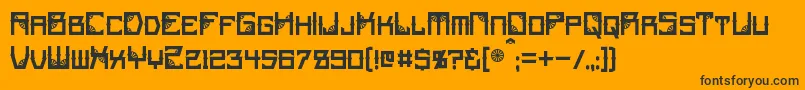 Steamwheel Font – Black Fonts on Orange Background