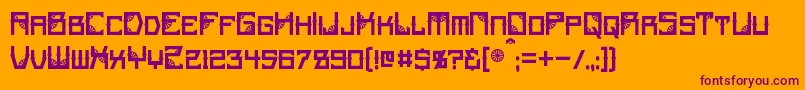 Steamwheel Font – Purple Fonts on Orange Background