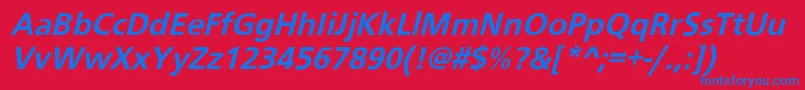 BudboyeroblBol Font – Blue Fonts on Red Background