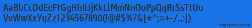 Шрифт CoreSansM57CnMedium – чёрные шрифты на синем фоне
