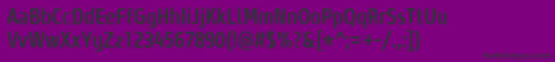 CoreSansM57CnMedium-Schriftart – Schwarze Schriften auf violettem Hintergrund