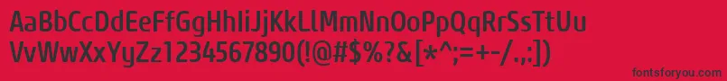 Fonte CoreSansM57CnMedium – fontes pretas em um fundo vermelho