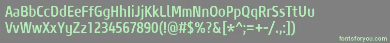 Шрифт CoreSansM57CnMedium – зелёные шрифты на сером фоне