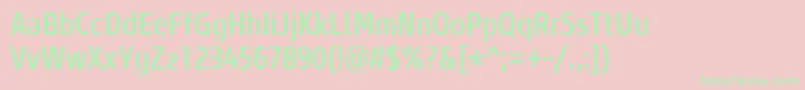 CoreSansM57CnMedium Font – Green Fonts on Pink Background