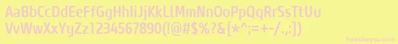 CoreSansM57CnMedium Font – Pink Fonts on Yellow Background