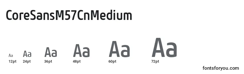 CoreSansM57CnMedium Font Sizes
