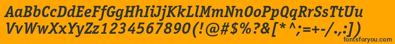OfficinaserifcBolditalic Font – Black Fonts on Orange Background