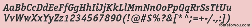OfficinaserifcBolditalic Font – Black Fonts on Pink Background