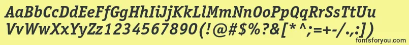 OfficinaserifcBolditalic Font – Black Fonts on Yellow Background