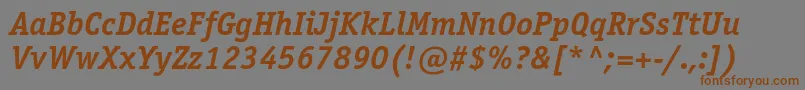OfficinaserifcBolditalic Font – Brown Fonts on Gray Background