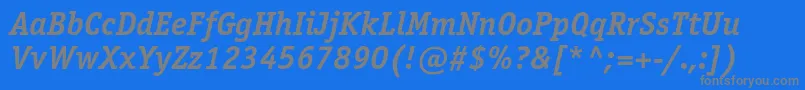 Шрифт OfficinaserifcBolditalic – серые шрифты на синем фоне