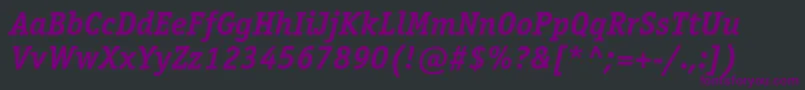 OfficinaserifcBolditalic Font – Purple Fonts on Black Background