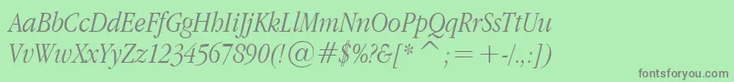 fuente AppleGaramondLightItalic – Fuentes Grises Sobre Fondo Verde