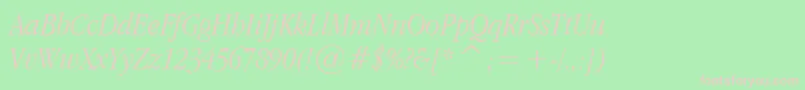 フォントAppleGaramondLightItalic – 緑の背景にピンクのフォント