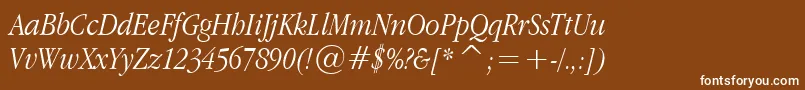 AppleGaramondLightItalic Font – White Fonts on Brown Background