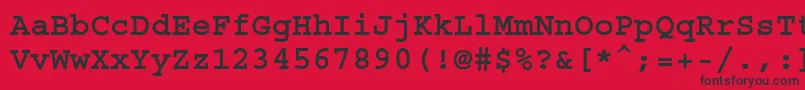 CourierstdBold Font – Black Fonts on Red Background