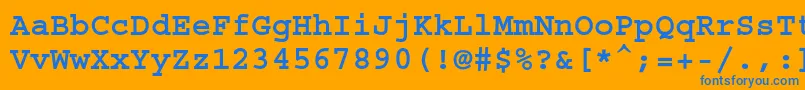 CourierstdBold Font – Blue Fonts on Orange Background