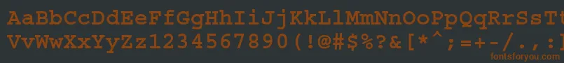 Fonte CourierstdBold – fontes marrons em um fundo preto