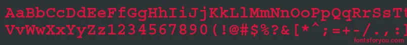 フォントCourierstdBold – 黒い背景に赤い文字