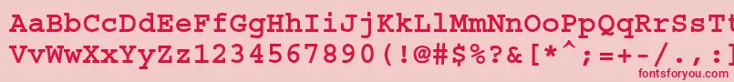 CourierstdBold Font – Red Fonts on Pink Background