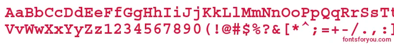 フォントCourierstdBold – 白い背景に赤い文字