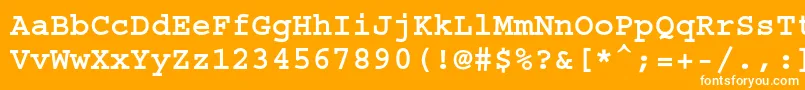 フォントCourierstdBold – オレンジの背景に白い文字