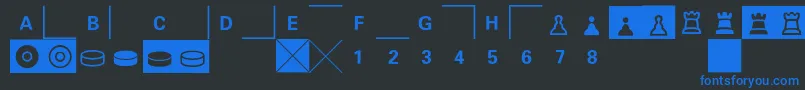 E2e4 Font – Blue Fonts on Black Background