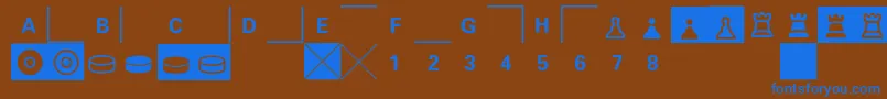 E2e4 Font – Blue Fonts on Brown Background