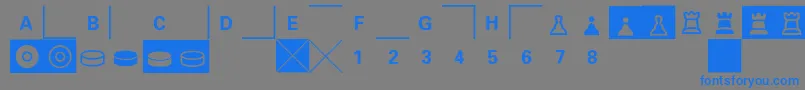E2e4-fontti – siniset fontit harmaalla taustalla