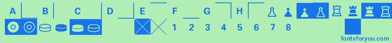 Шрифт E2e4 – синие шрифты на зелёном фоне
