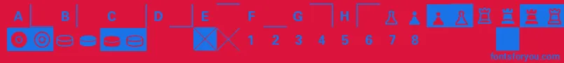 E2e4 Font – Blue Fonts on Red Background