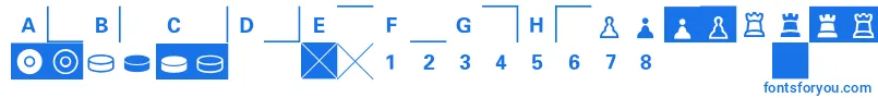 フォントE2e4 – 白い背景に青い文字