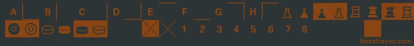 E2e4-fontti – ruskeat fontit mustalla taustalla