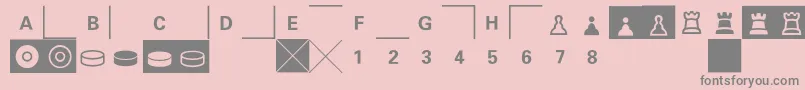 フォントE2e4 – ピンクの背景に灰色の文字