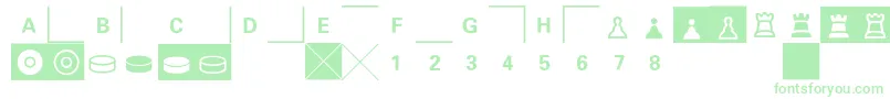 Fonte E2e4 – fontes verdes em um fundo branco