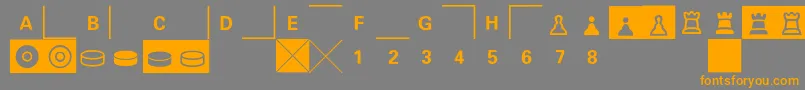 フォントE2e4 – オレンジの文字は灰色の背景にあります。
