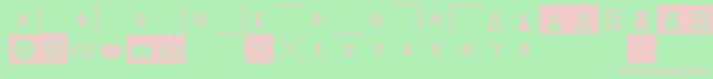 E2e4-fontti – vaaleanpunaiset fontit vihreällä taustalla
