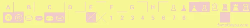 E2e4-fontti – vaaleanpunaiset fontit keltaisella taustalla