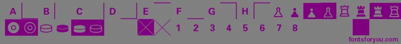 E2e4-fontti – violetit fontit harmaalla taustalla