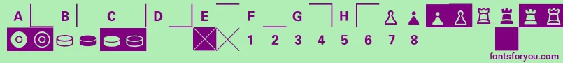 Шрифт E2e4 – фиолетовые шрифты на зелёном фоне