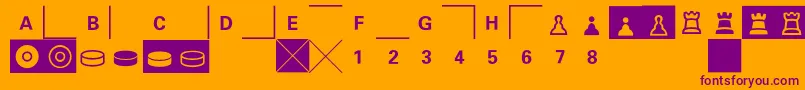 Czcionka E2e4 – fioletowe czcionki na pomarańczowym tle