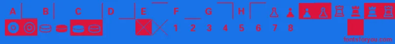 フォントE2e4 – 赤い文字の青い背景