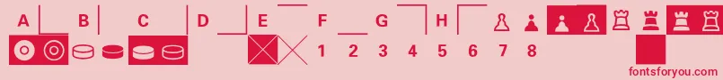 E2e4-fontti – punaiset fontit vaaleanpunaisella taustalla