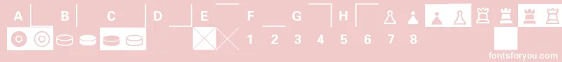 E2e4-Schriftart – Weiße Schriften auf rosa Hintergrund